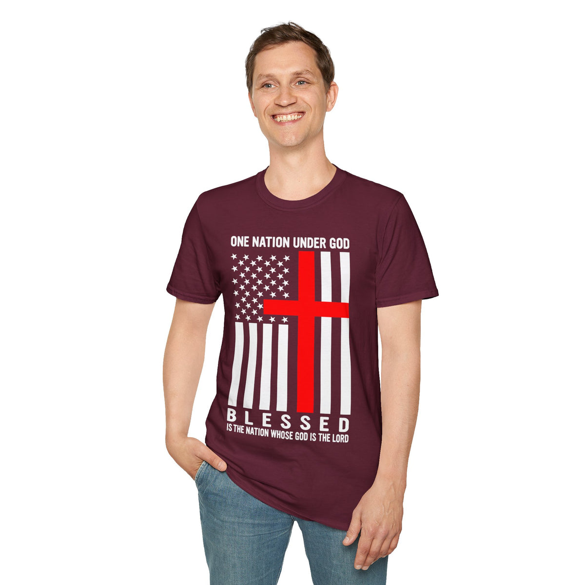 One Nation Under GOD - Mens Womans Softstyle T-Shirt