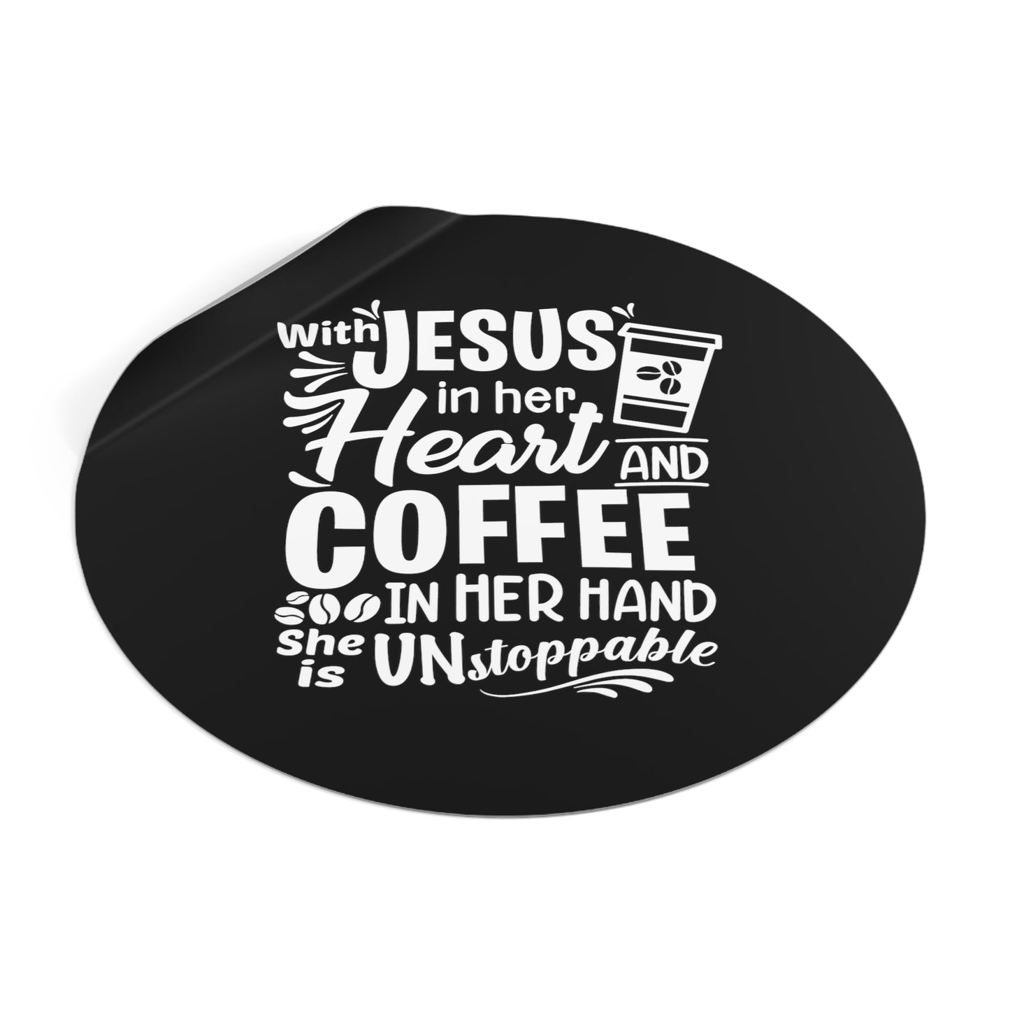 JESUS and Coffee - Round Vinyl Stickers