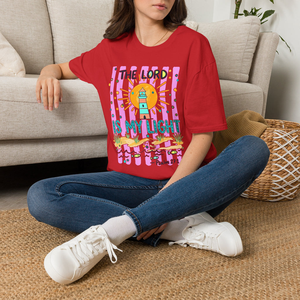 The Lord Is My Light Lighthouse Christian T-Shirt — Psalm 27:1  Inspirational Tee