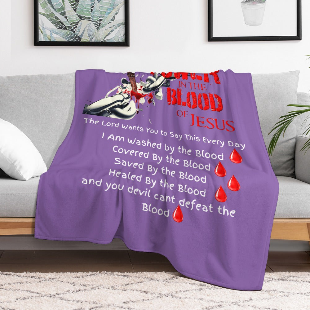 There's Power in the Blood of Jesus Custom super soft blanket Made in USA