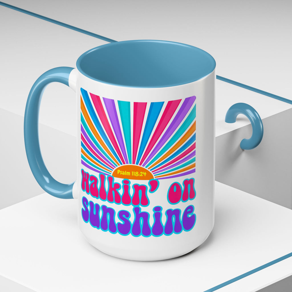 Coffee Mug — "Walkin' on Sunshine" Retro Psalm 118:24 Accent Mug