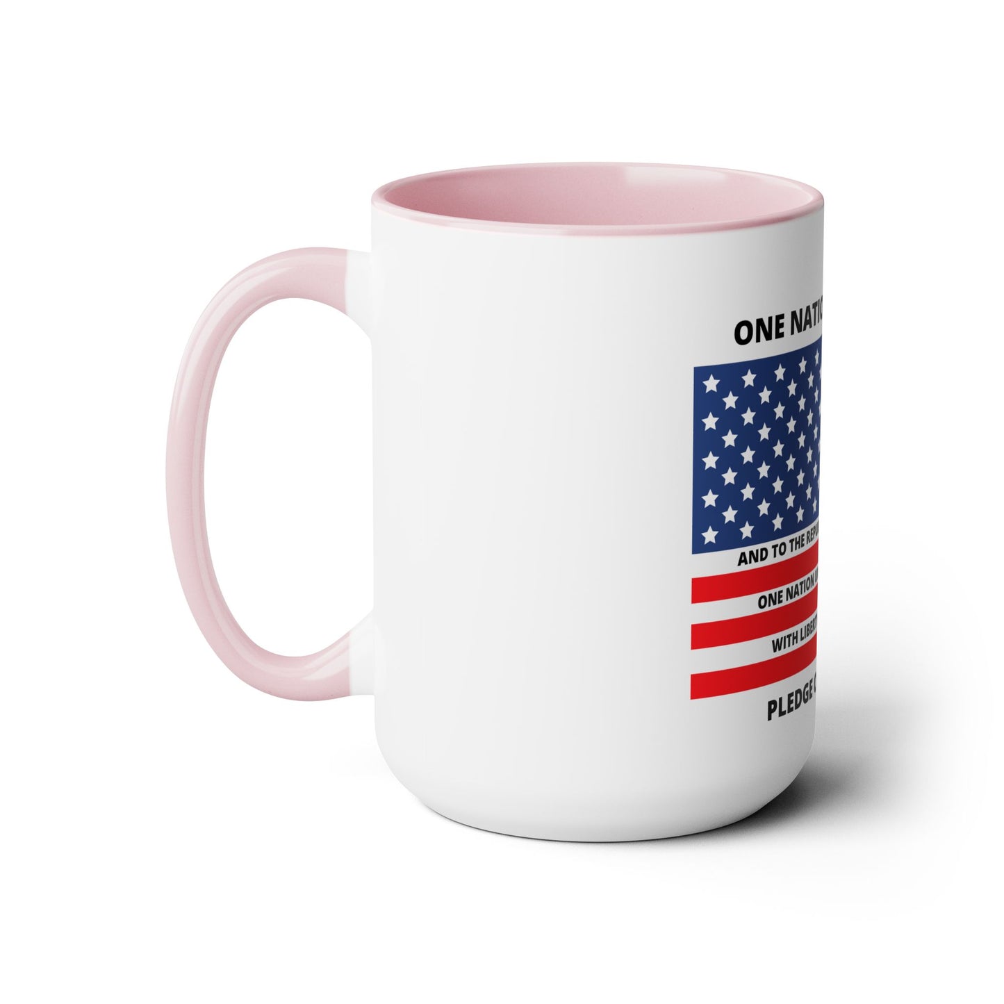 Pledge of Allegiance One Nation under GOD! Two-Tone Coffee Mugs, 15oz