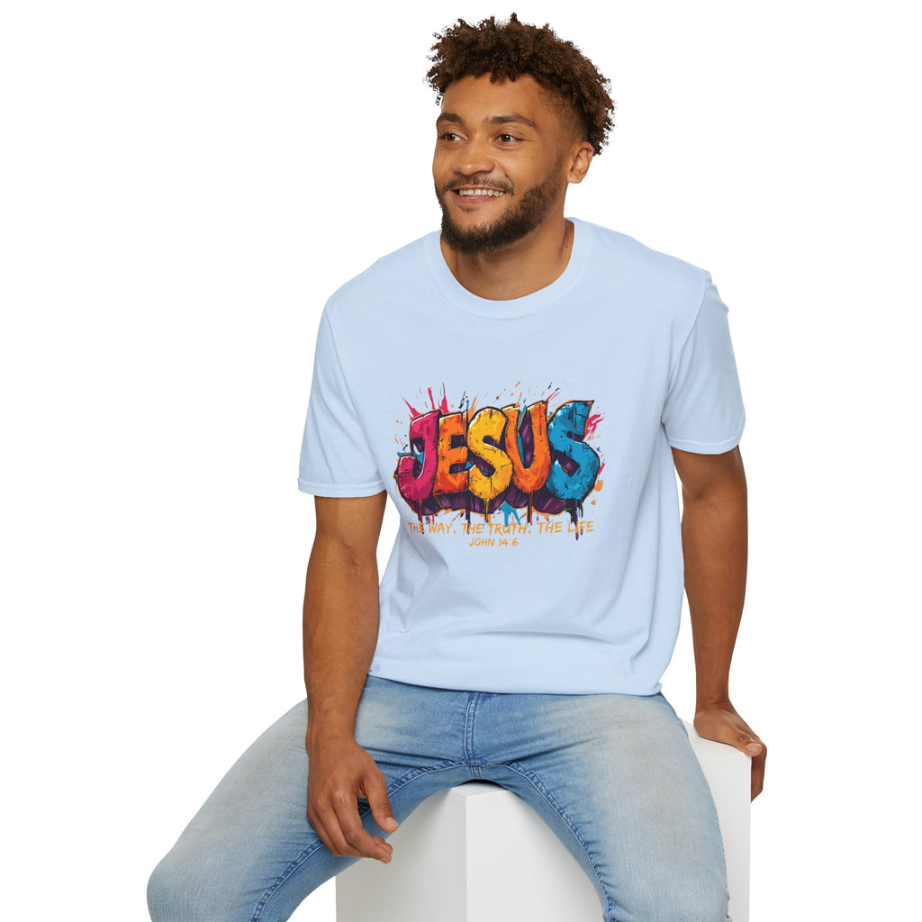 JESUS  Splash T-Shirt | Colorful Street Art Christian Tee