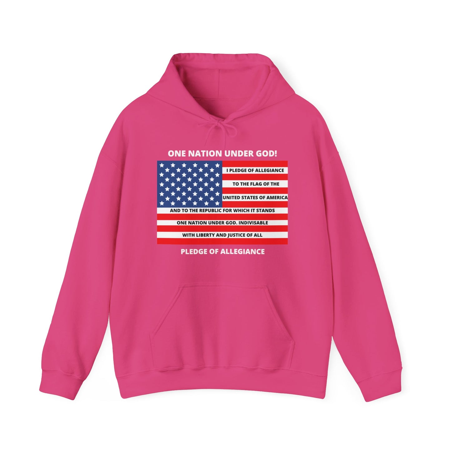 Pledge of Allegiance One Nation under GOD! Unisex Heavy Blend Hooded Sweatshirt