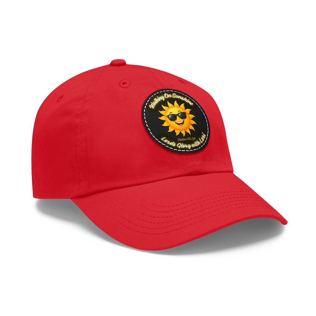 Sunshine Smiles Dad Hat — Round Leather Patch ‘Always Brighter’