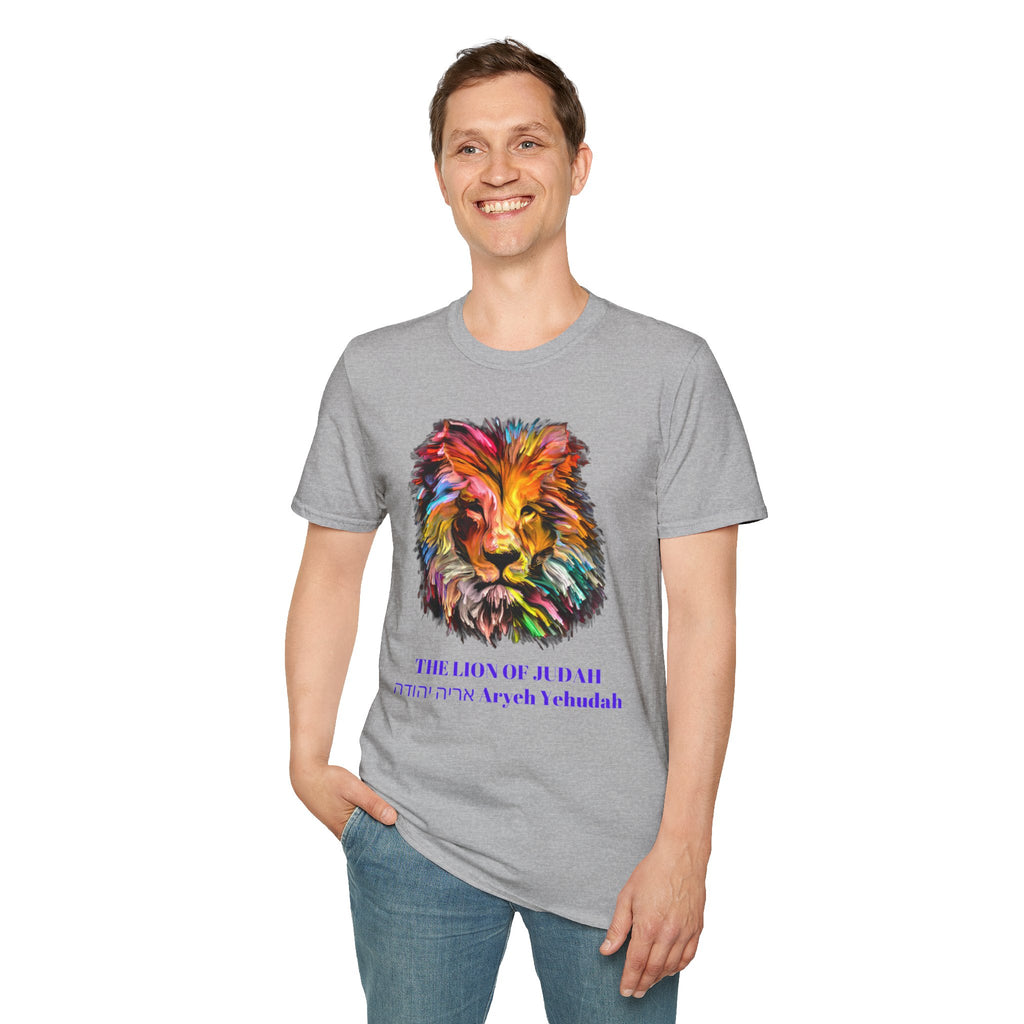 Lion of Judah Colorful Lion T-Shirt — "The Lion of Judah / Aryeh Yehudah" Graphic Tee