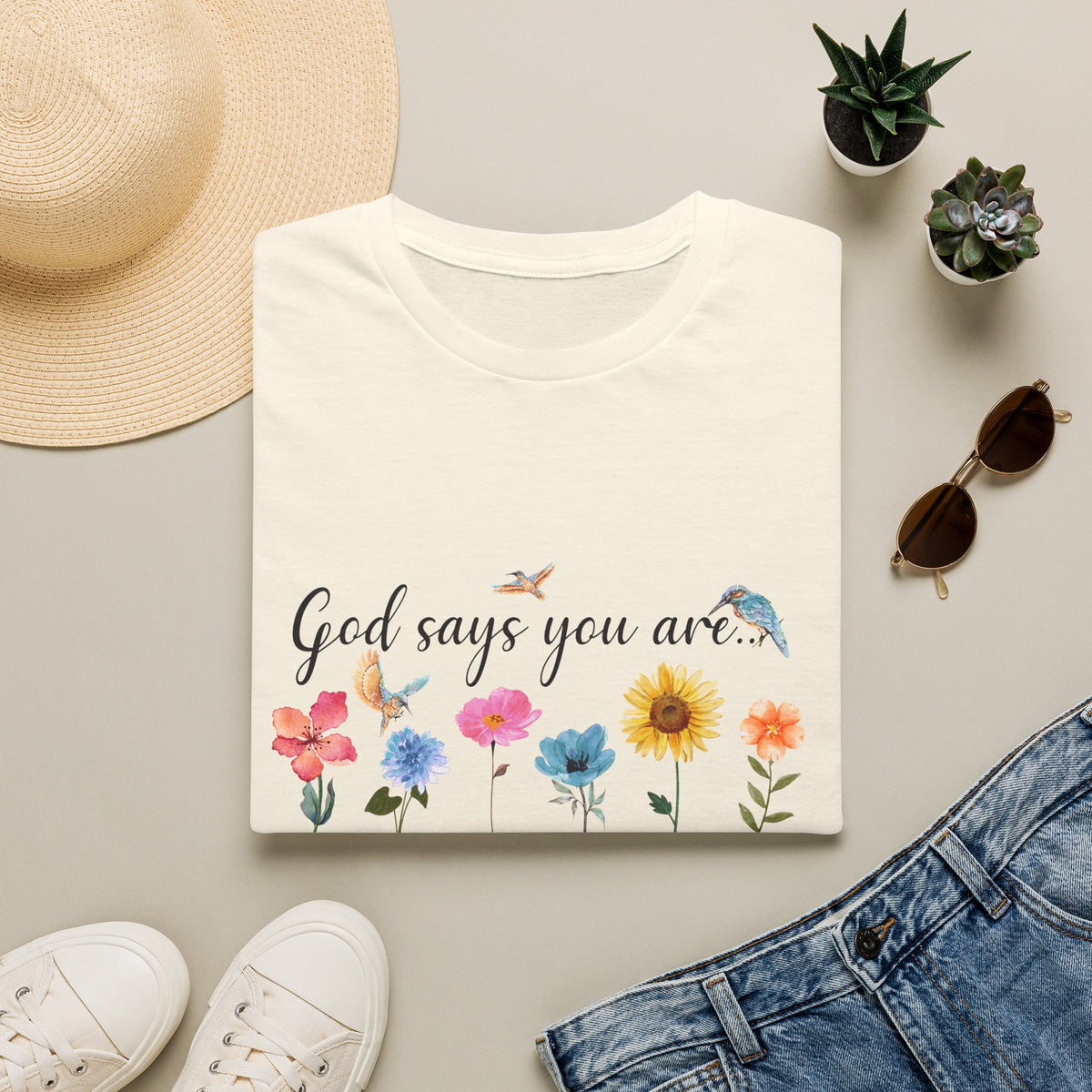 God Says You Are Loved Wildflower T-Shirt
