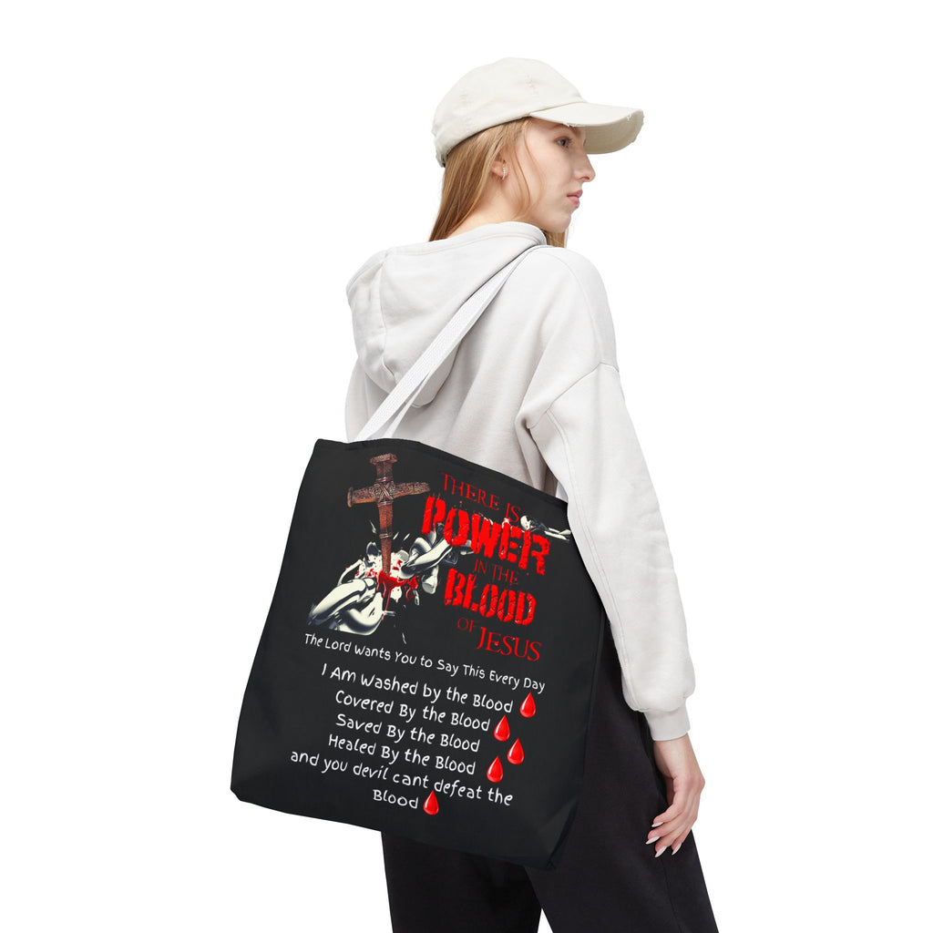 Tote — "The Power of the Blood of Jesus" Inspirational Christian Tote Bag
