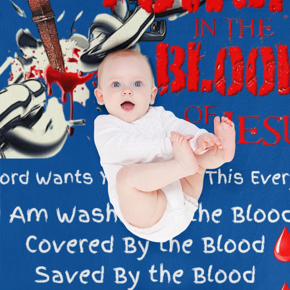 There's Power in the Blood of Jesus Custom super soft blanket Made in USA