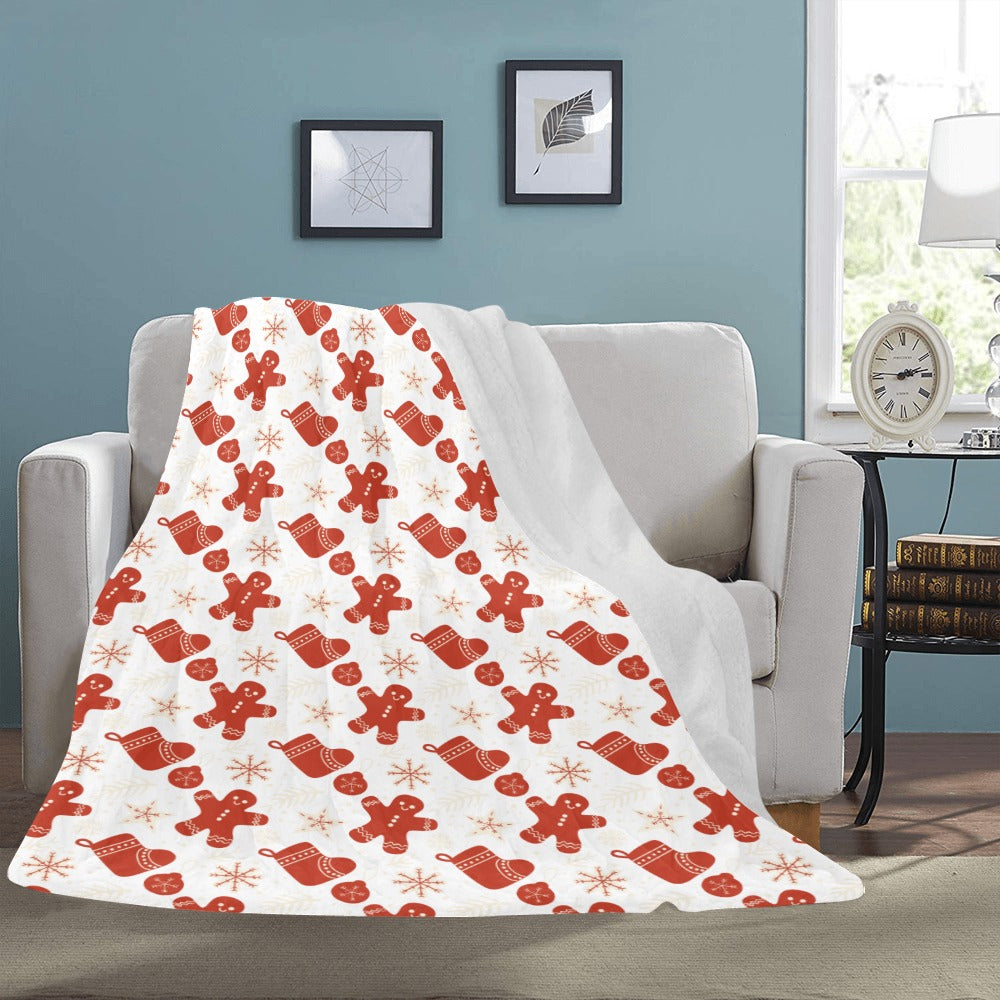 Ginger Bread Man Christmas Ultra-Soft Micro Fleece Blanket 60" X 80" (Made In USA)