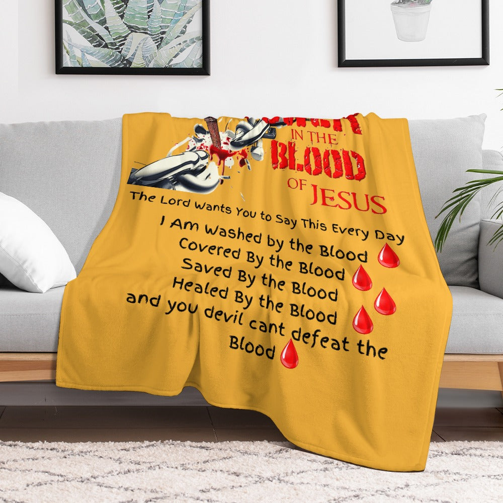 There's Power in the Blood of Jesus Custom super soft blanket Made in USA