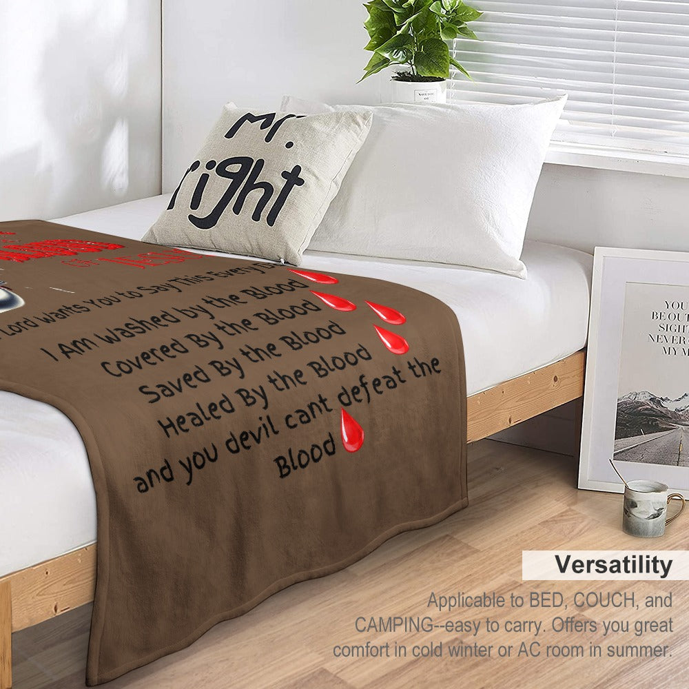 There's Power in the Blood of Jesus Custom super soft blanket Made in USA