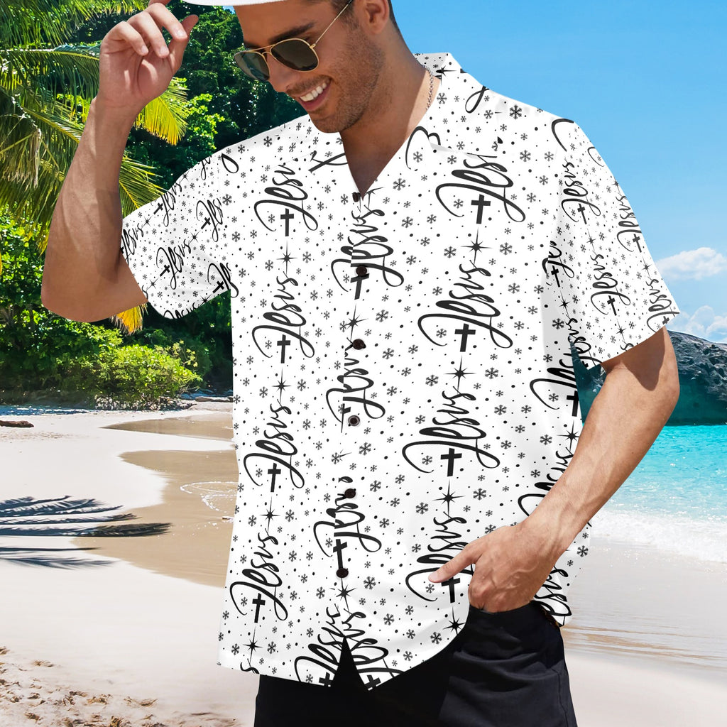 Men's All Over Print Jesus Christmas Dress Shirt Made In USA