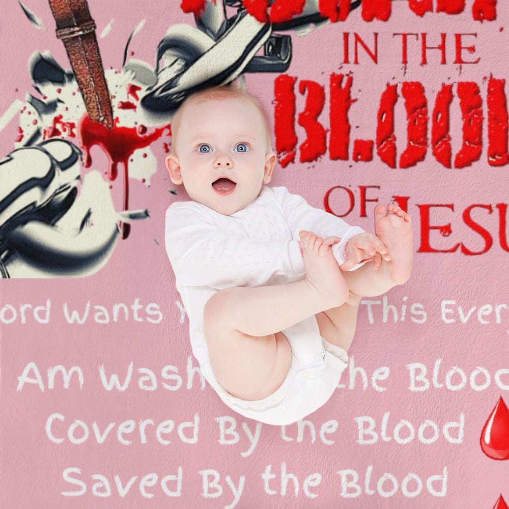 There's Power in the Blood of Jesus Custom super soft blanket Made in USA