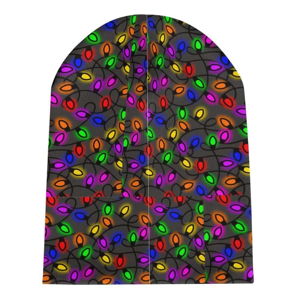 Christmas Lights Full printed knitted hat