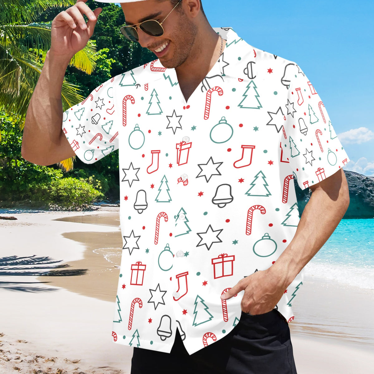 Men's All Over Print Christmas Shirt Made In USA Ships to USA Only