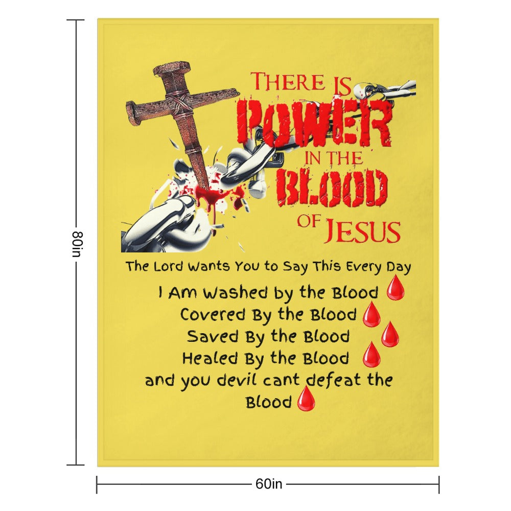 There's Power in the Blood of Jesus Custom super soft blanket Made in USA