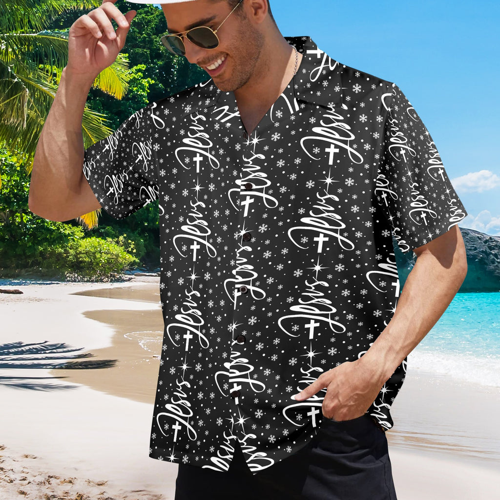 Men's All Over Print Jesus Christmas Dress Shirt Made In USA