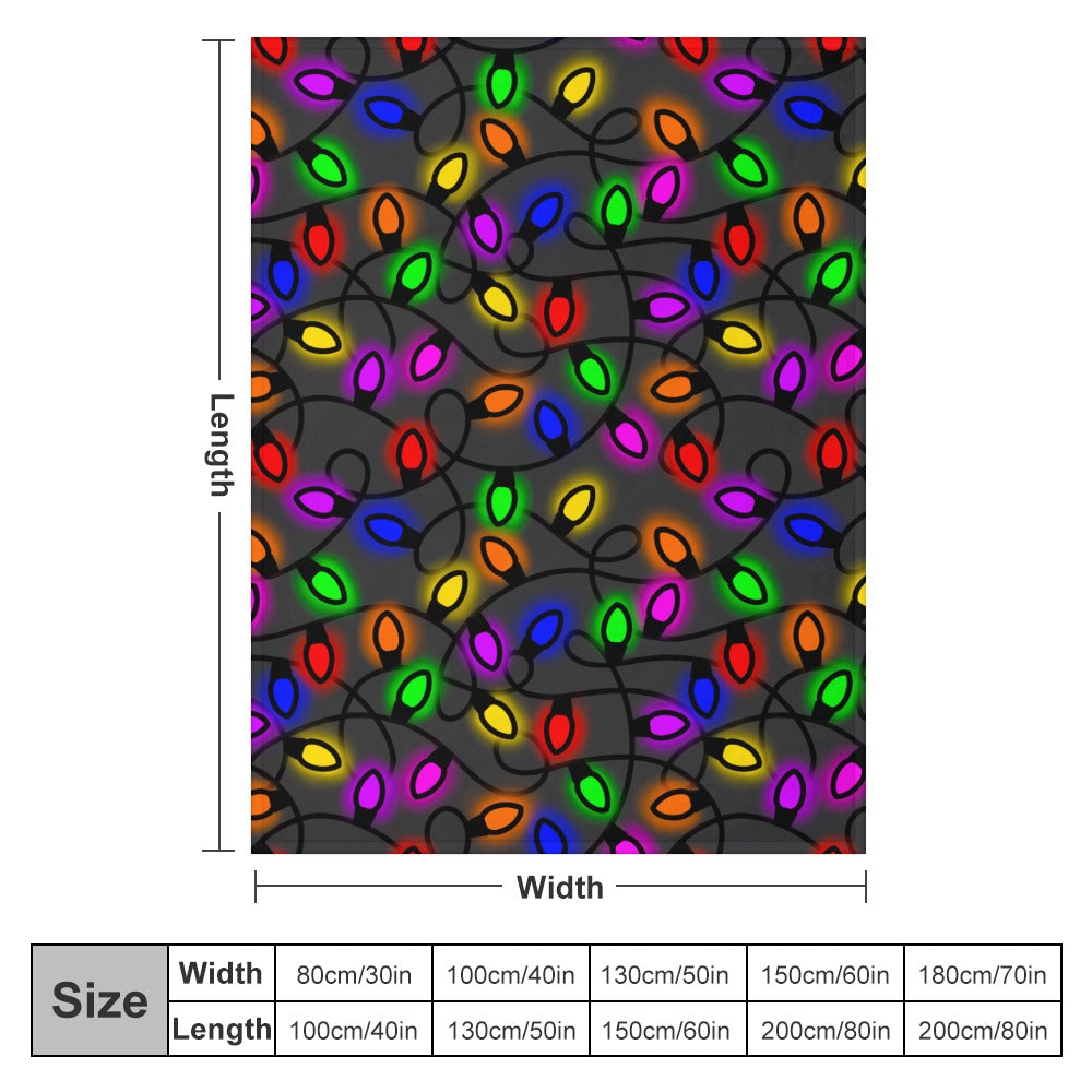 Christmas Lights Ultra-Soft Flannel Blanket Multiple Sizes This One 60" x 80 - Made in the USA