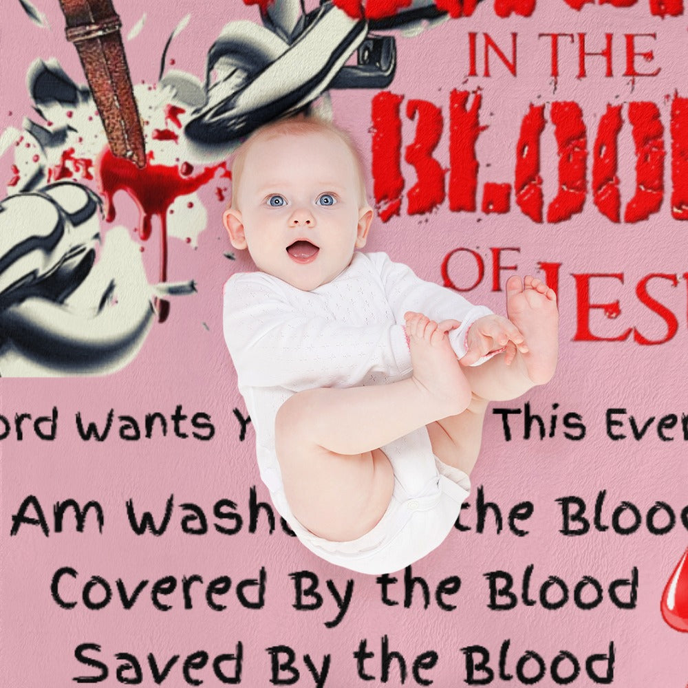 There's Power in the Blood of Jesus Custom super soft blanket Made in USA