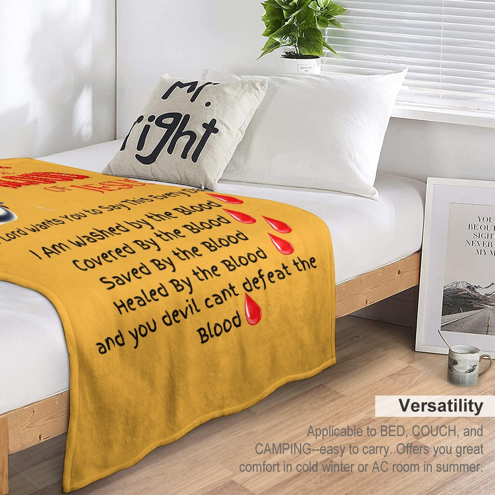 There's Power in the Blood of Jesus Custom super soft blanket Made in USA