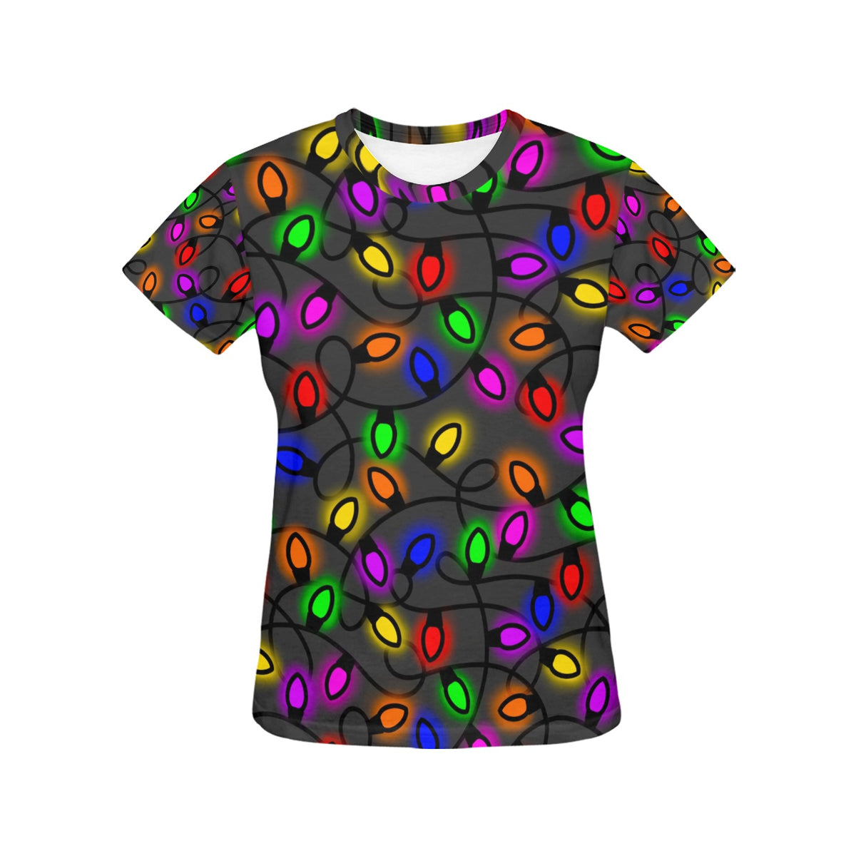 Christmas Lights Women's All Over Print T-shirt  Made In USA