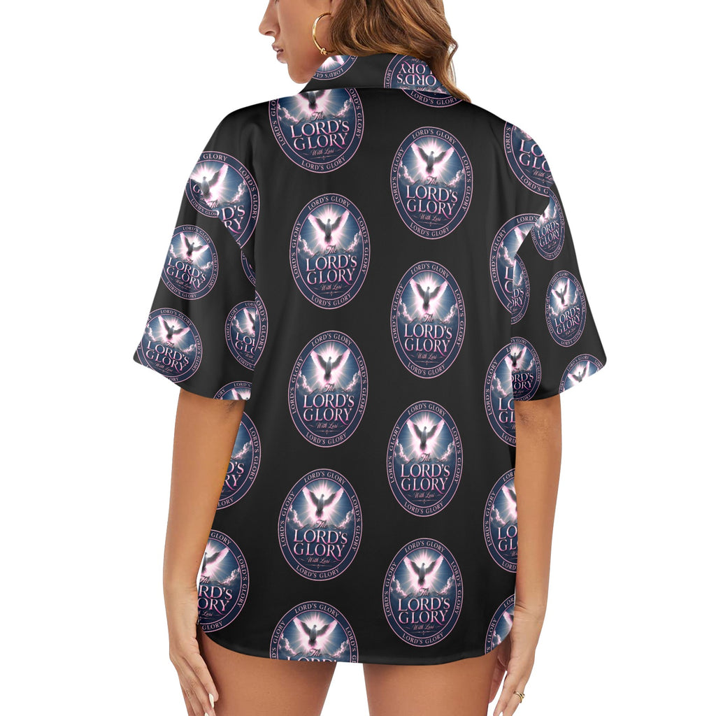 Lords Glory with Lori Women's All Over Print Hawaiian Shirt （Made in USA Ships to USA Only）