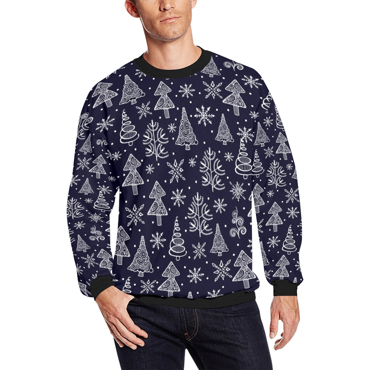 Christmas Themed Men's crew neck sweatshirt （made in usa)