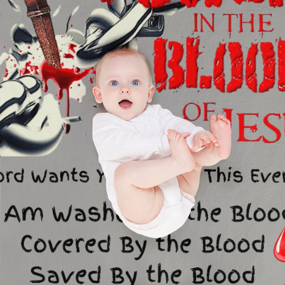 There's Power in the Blood of Jesus Custom super soft blanket Made in USA