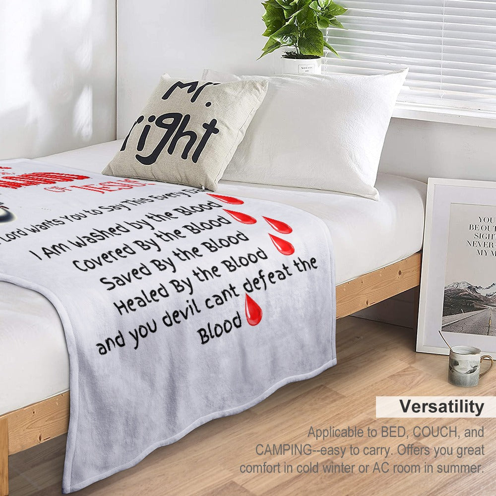 There's Power in the Blood of Jesus Custom super soft blanket Made in USA
