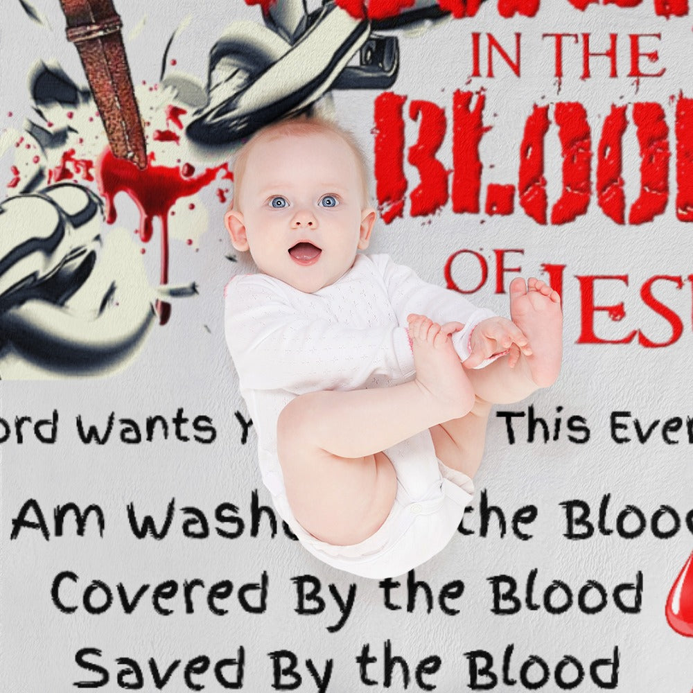 There's Power in the Blood of Jesus Custom super soft blanket Made in USA