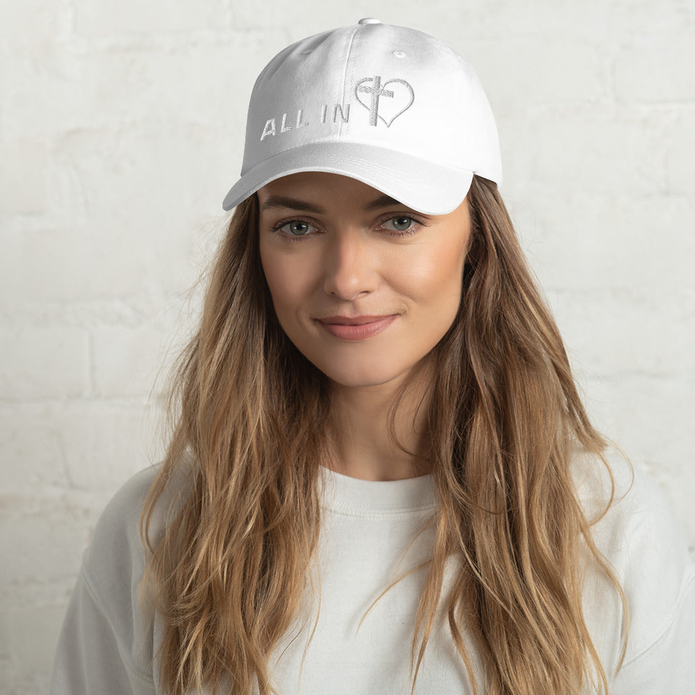 ALL IN with JESUS Christ Mom and Dad Hat (Front and Back Printing)