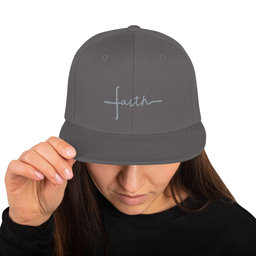 FAITH - Grey Thread Snapback Hat