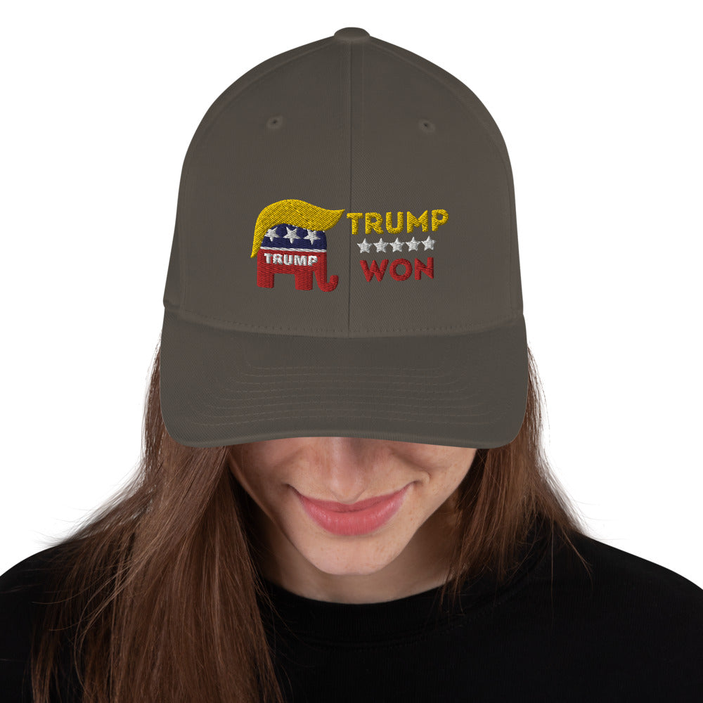 Trump Won Structured Twill Cap (TrumpHatsCaps on Back)