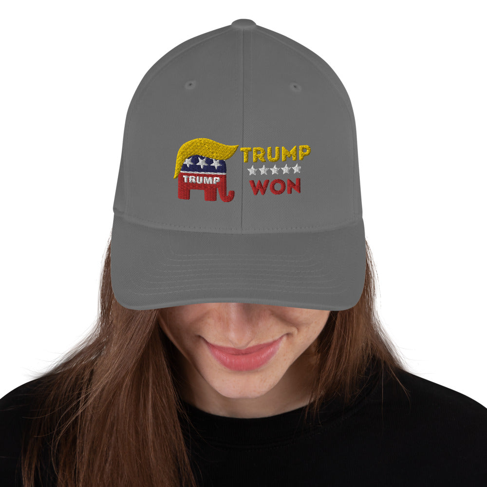 Trump Won Structured Twill Cap (TrumpHatsCaps on Back)