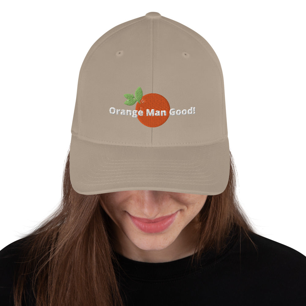 Orange Man Good! Structured Twill Cap DJT #TrumpWon (TrumpHatsCaps.com) on Back