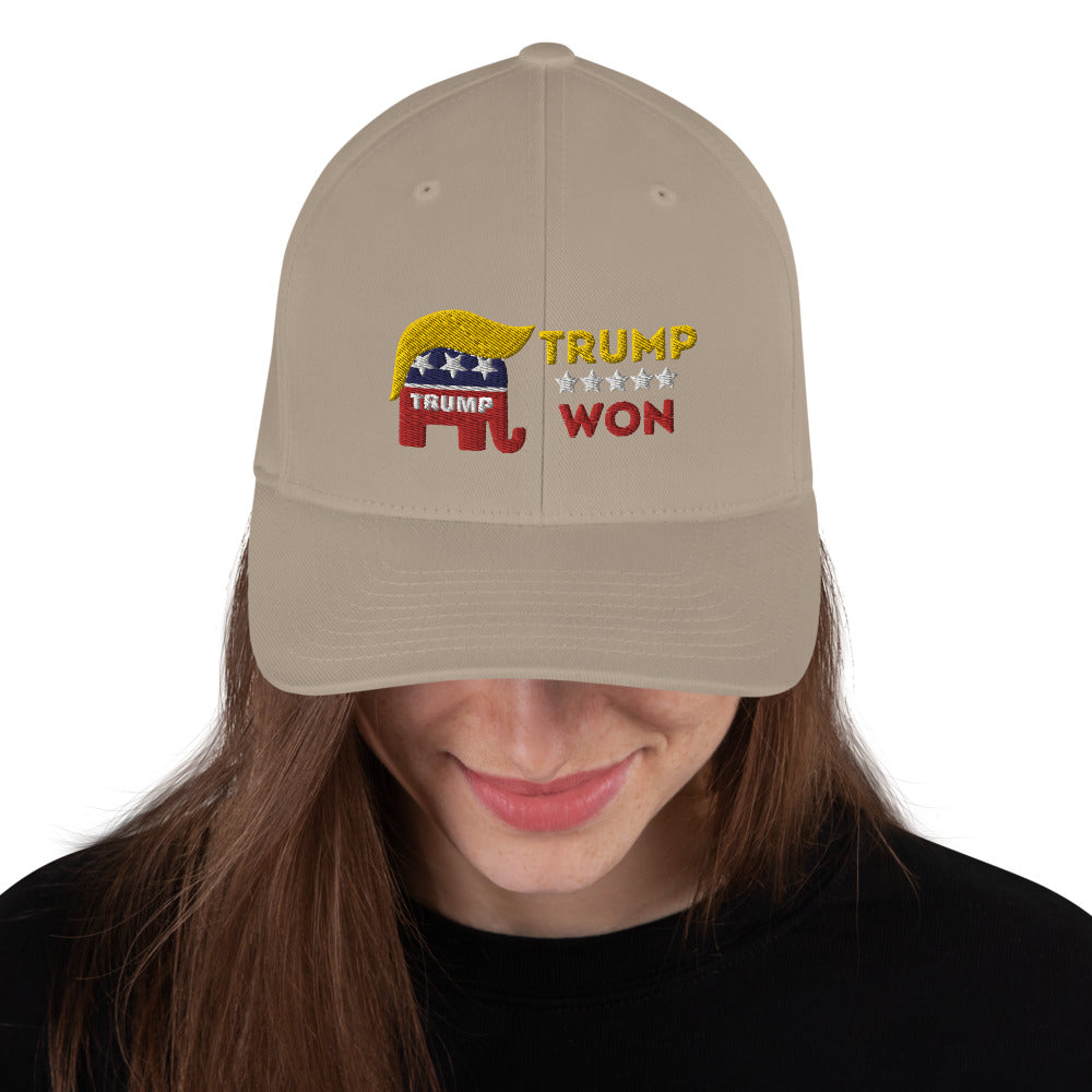 Trump Won Structured Twill Cap (TrumpHatsCaps on Back)