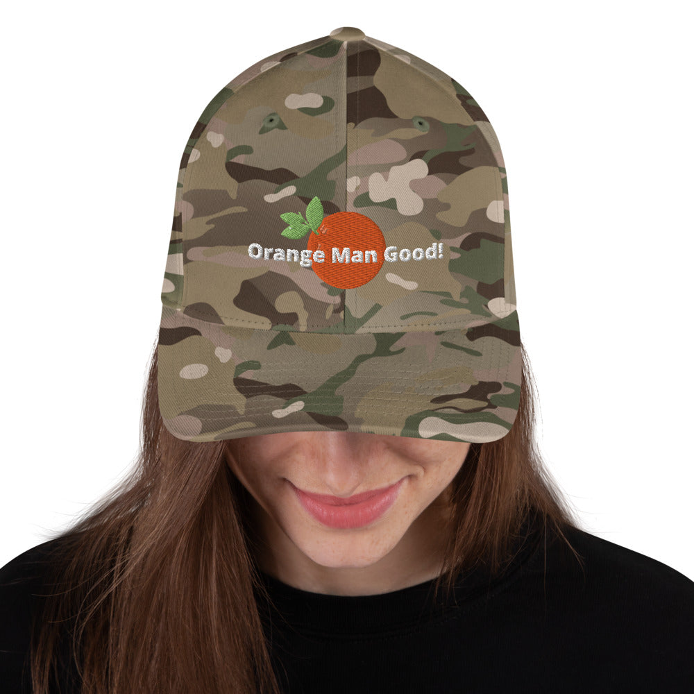 Orange Man Good! Structured Twill Cap DJT #TrumpWon (TrumpHatsCaps.com) on Back