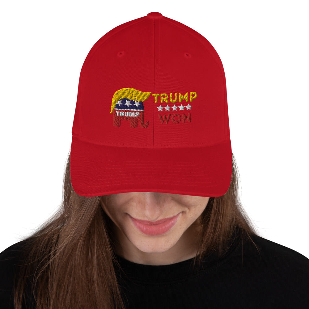 Trump Won Structured Twill Cap (TrumpHatsCaps on Back)