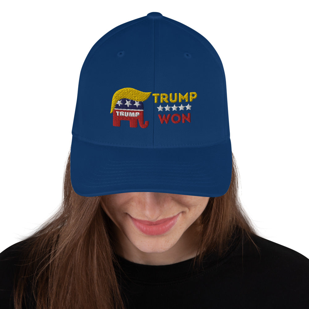 Trump Won Structured Twill Cap (TrumpHatsCaps on Back)