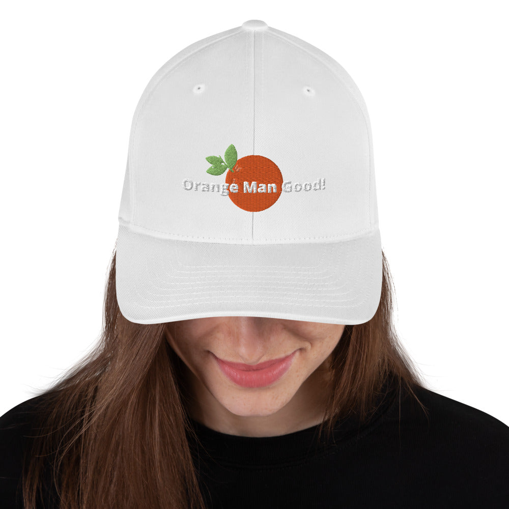 Orange Man Good! Structured Twill Cap DJT #TrumpWon (TrumpHatsCaps.com) on Back