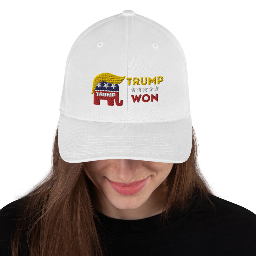 Trump Won Structured Twill Cap (TrumpHatsCaps on Back)