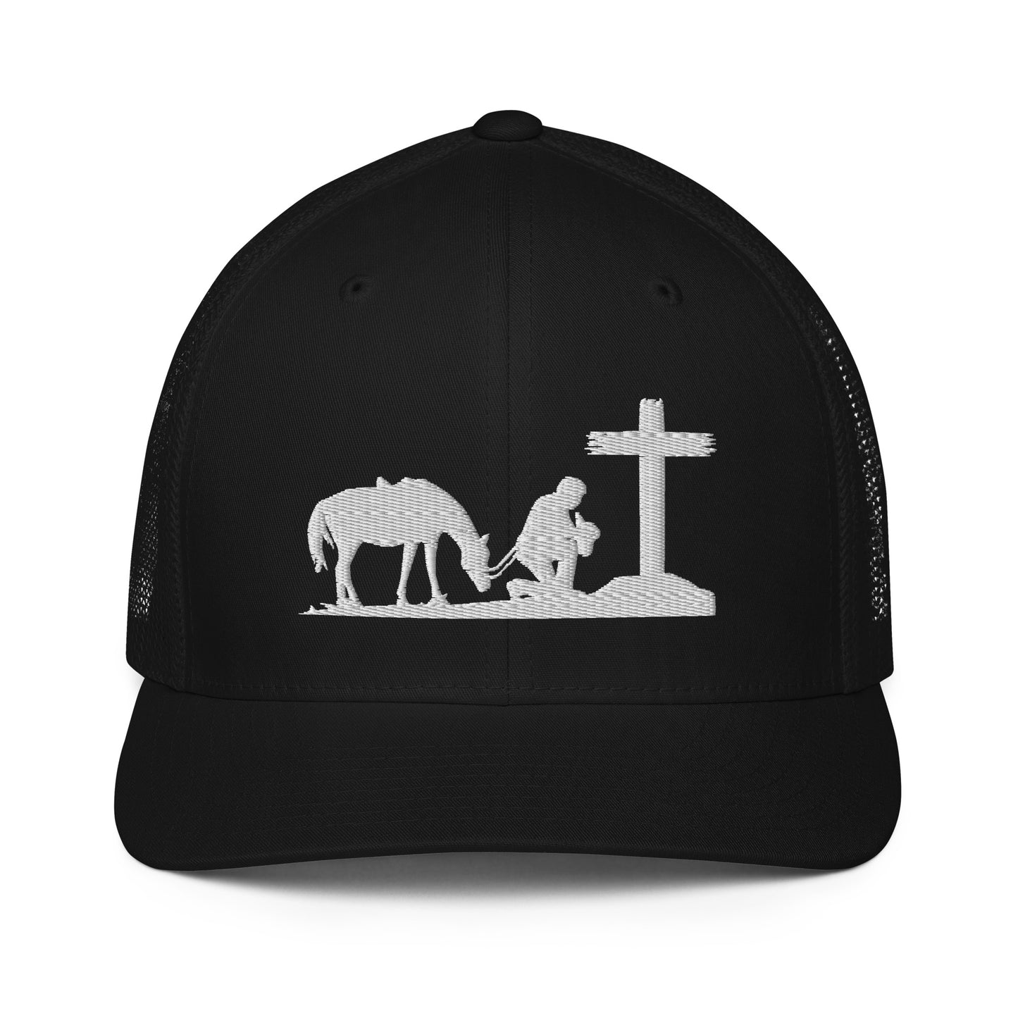 Cowboy Praying to GOD - Closed-back trucker cap