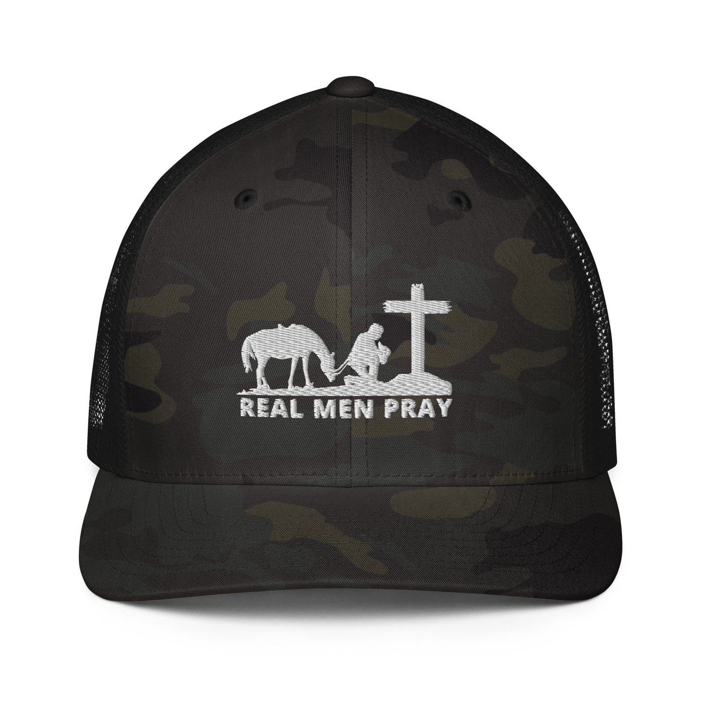 Real Men Pray to GOD - Closed-back trucker cap