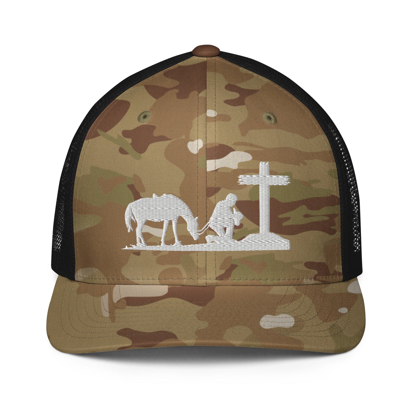 Cowboy Praying to GOD - Closed-back trucker cap