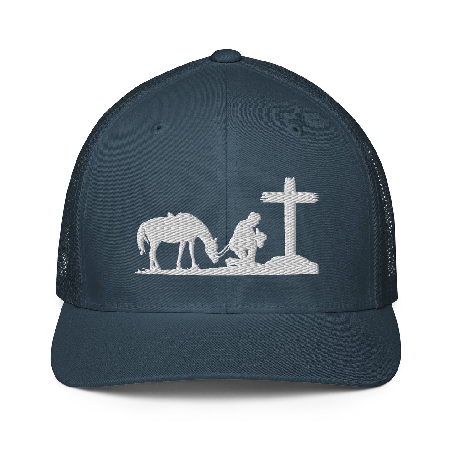 Cowboy Praying to GOD - Closed-back trucker cap