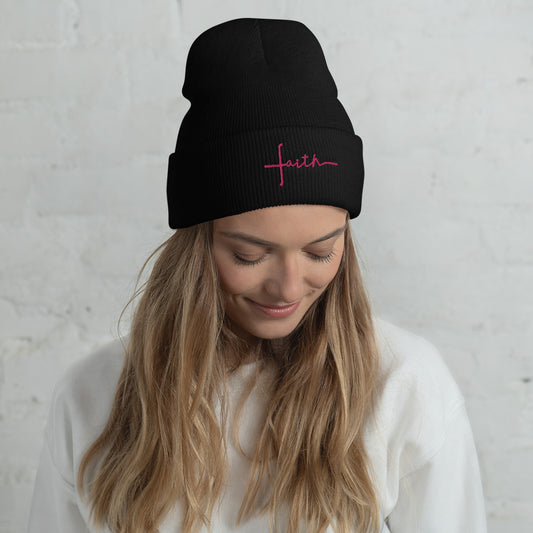 FAITH - Flamingo Thread Cuffed Beanie