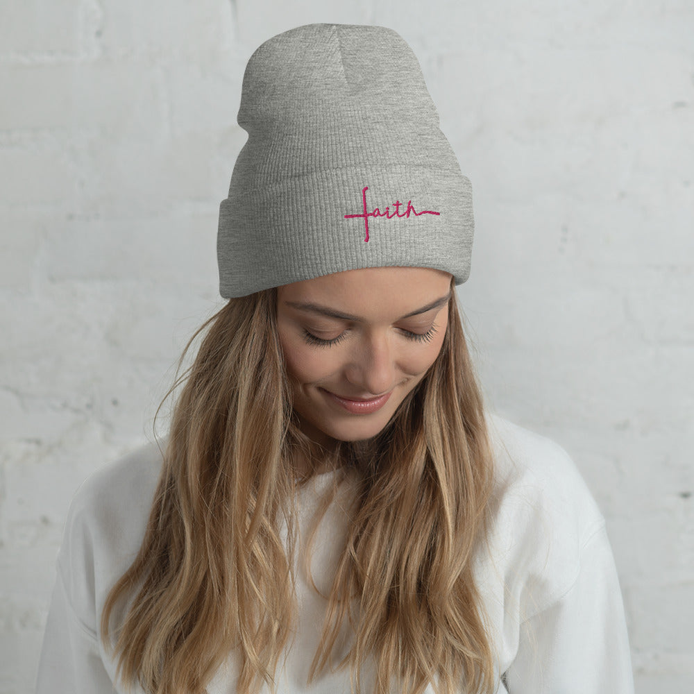 FAITH - Flamingo Thread Cuffed Beanie