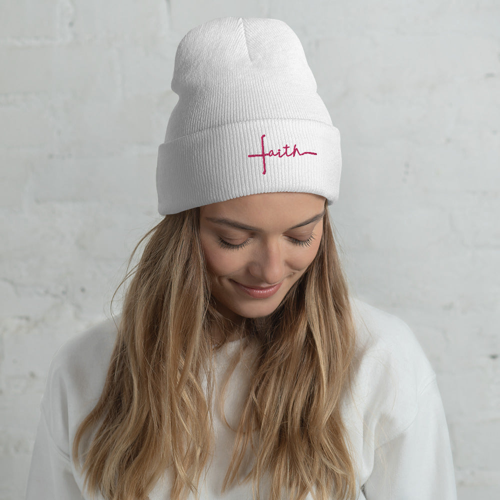 FAITH - Flamingo Thread Cuffed Beanie