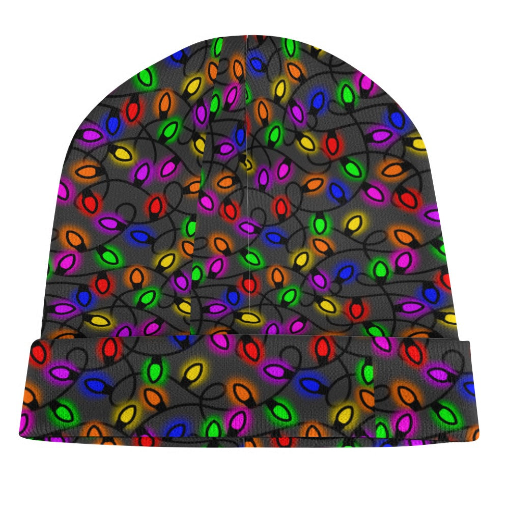 Christmas Lights Full printed knitted hat